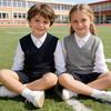 Gilet Maglione Scollo a V Stile Accademico per Bambini 2026 per Ragazzi e Ragazze, Maglia Leggera in Cotone Primavera/Autunno