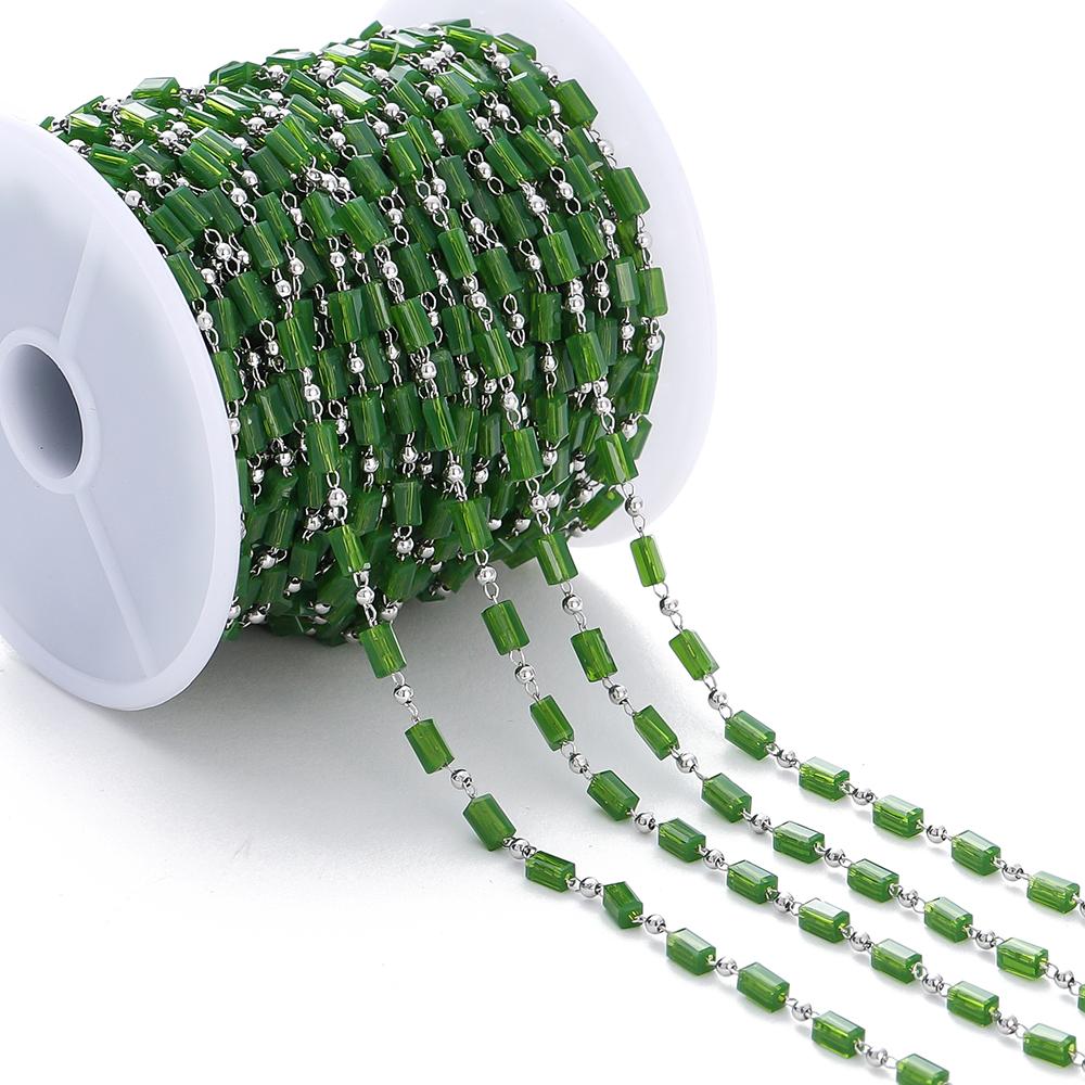 1Meter Bohemian Necklace Chain Cuboid Cube Beads Chains for DIY Necklace Bracelets Jewelry Making Accessories Handmade Chain