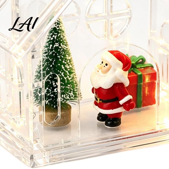 Customizable Gift for Kids Clear Acrylic House Ornament DIY Fillable Christmas with Light Crafting Supplies Rechargeable Lighted Table Centerpiece
