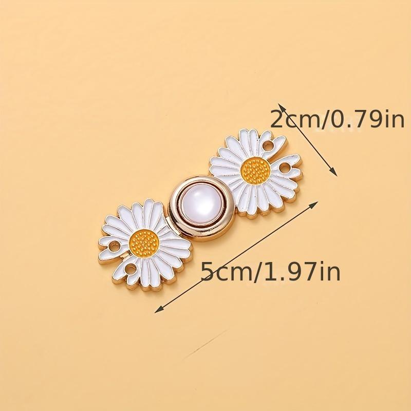 1pc of Casual And Versatile Daisy-Patterned Buttons for Men, Featuring an Adjustable Waist with Magical Buttons