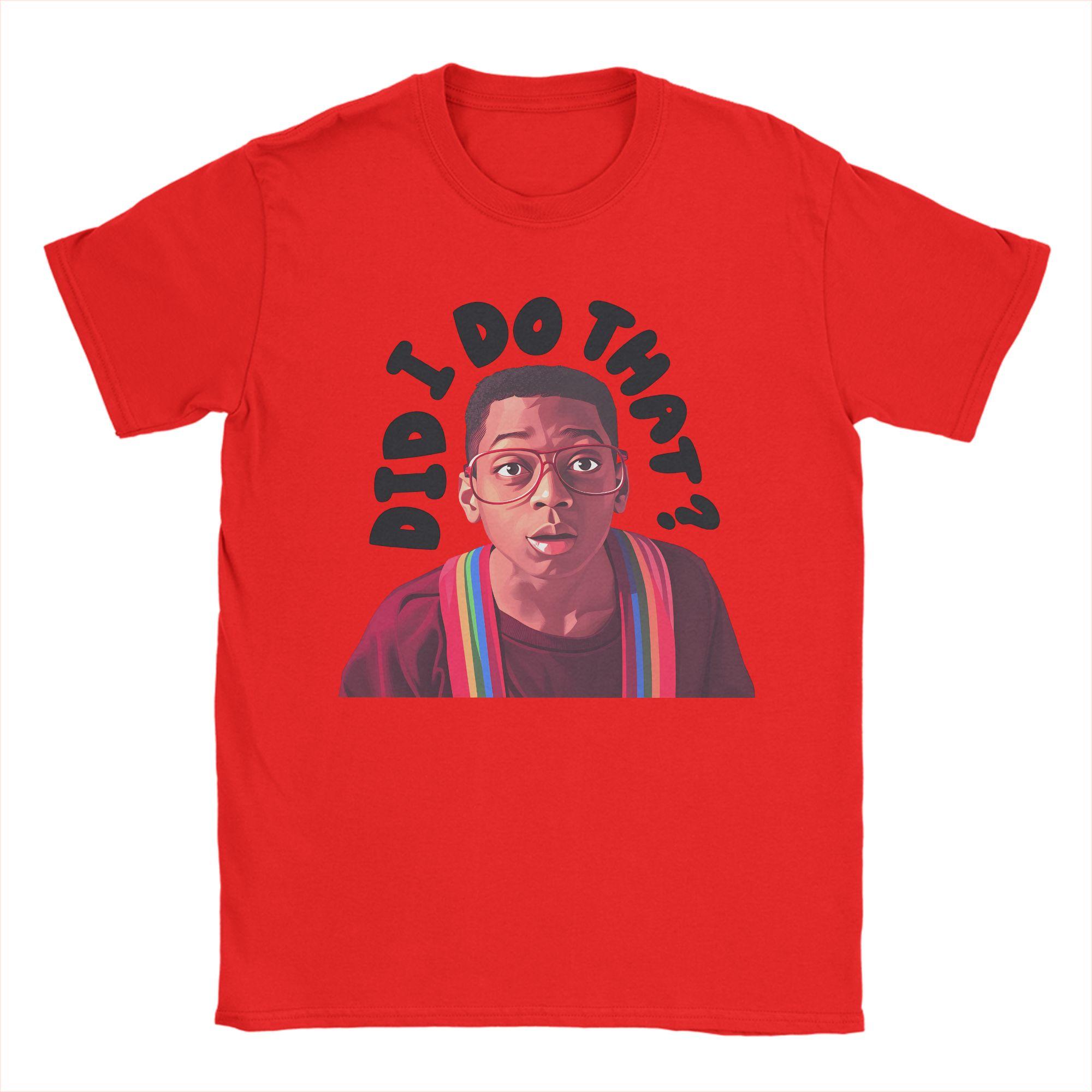 

Summer Steve Urkl Did I Do That Hip Hop T Shirts Cotton Tshirt for Men Y2K Fun Wholesale Short Sleeve Clothing S