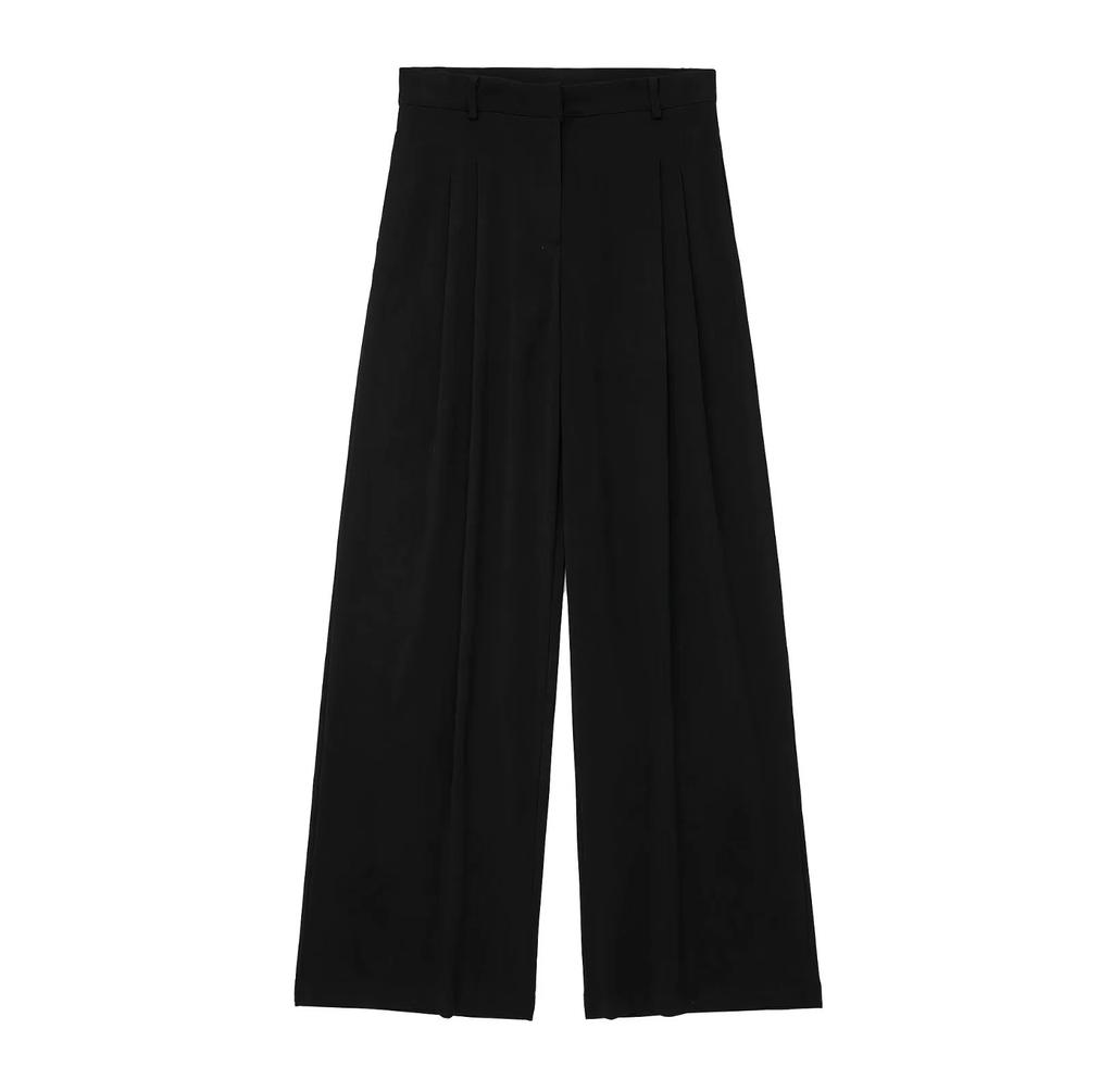 Women's Backless Halter Neck Vest, Pleated Wide Leg Pants