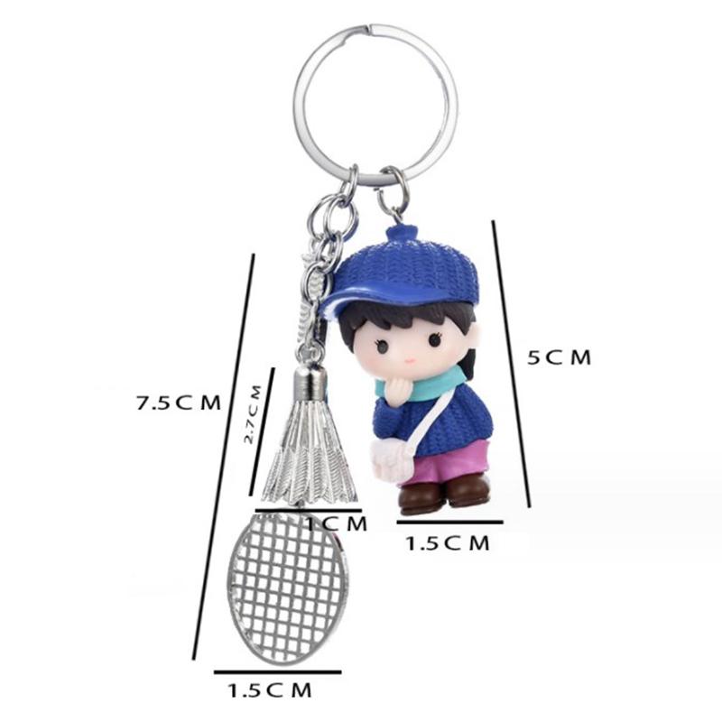 Kreativer Mini-Badminton-Schlüsselanhänger. Kreativer Mini-Badminton-Schlüsselring. Niedliche Ornamente. Gedenk-Schlüsselanhänger. Hängende Tasche. Autozubehör