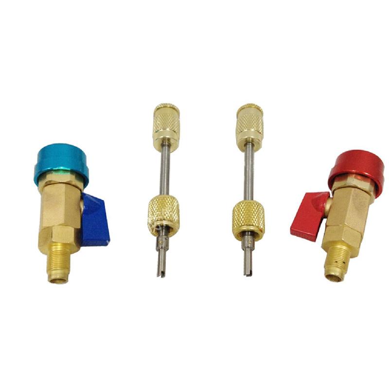 1/4" SAE Valve Core Tools Set (Blue & Red) for Low & High Pressure A/C Systems