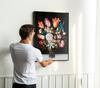 Poster Flowers Vase Black Background