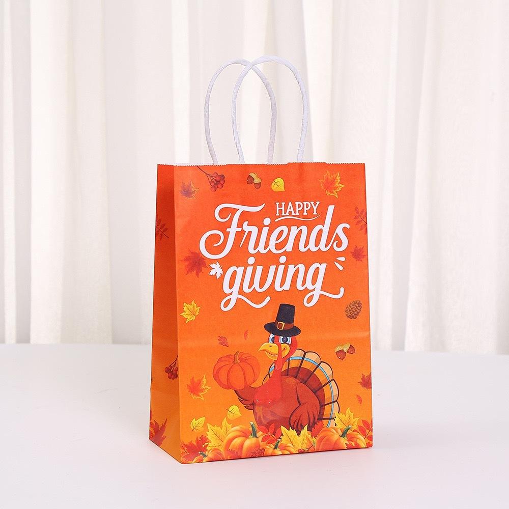 

StoBag Бумажные пакеты-тоут на День Благодарения Подарочные пакеты Friendsgiving Перерабатываемые для подарков на вечеринку Сладости Торт Классные пакеты с угощениями Осень 30pcs&15x8x21cm