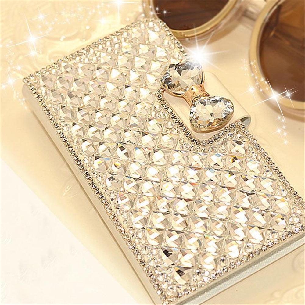 Buy 3D Rhinestone Diamond Leather Flip Wallet Cover for IPhone Samsung