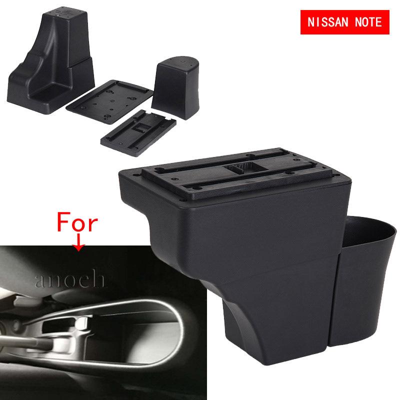 For Nissan Note Armrest Box For Nissan NOTE Car Armrest Interior Details Retrofit Parts Car Accessories Storage Box Ashtray