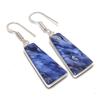 Natural Sodalite Gemstone Handmade 925 Sterling Silver Earring 1.85" AE-11387