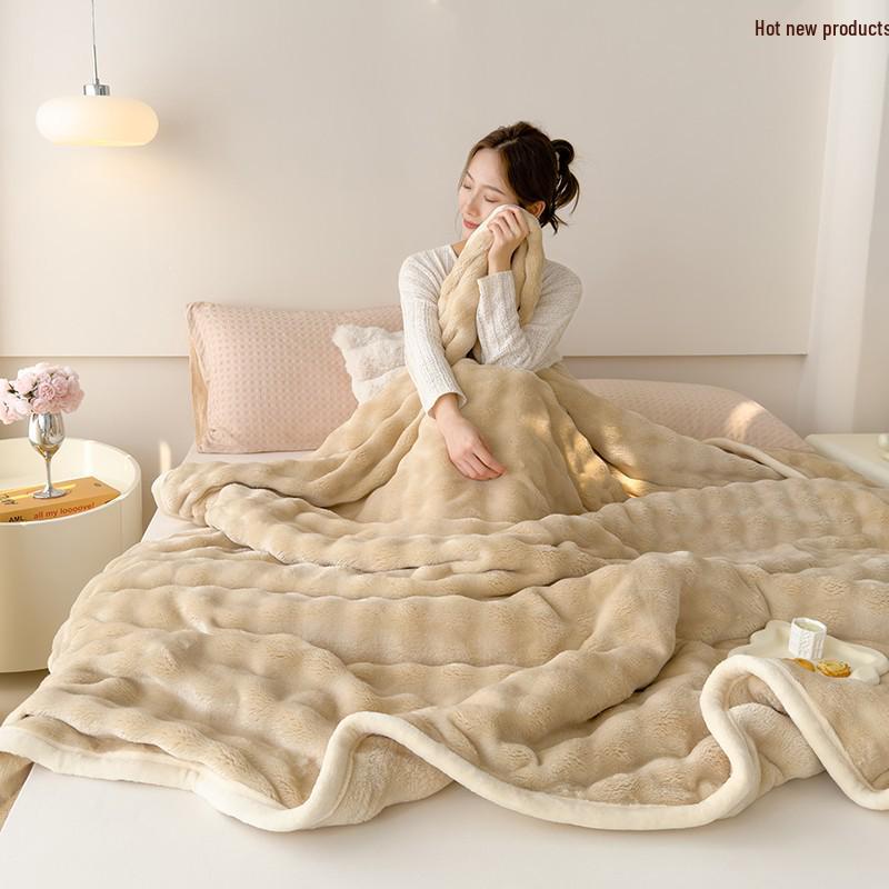 

Роскошное двухстороннее флисовое одеяло из кроличьего вельвета - Плотное, многофункциональное для дневного сна и кондиционирования воздуха. 70*100cm (~0.3kg)