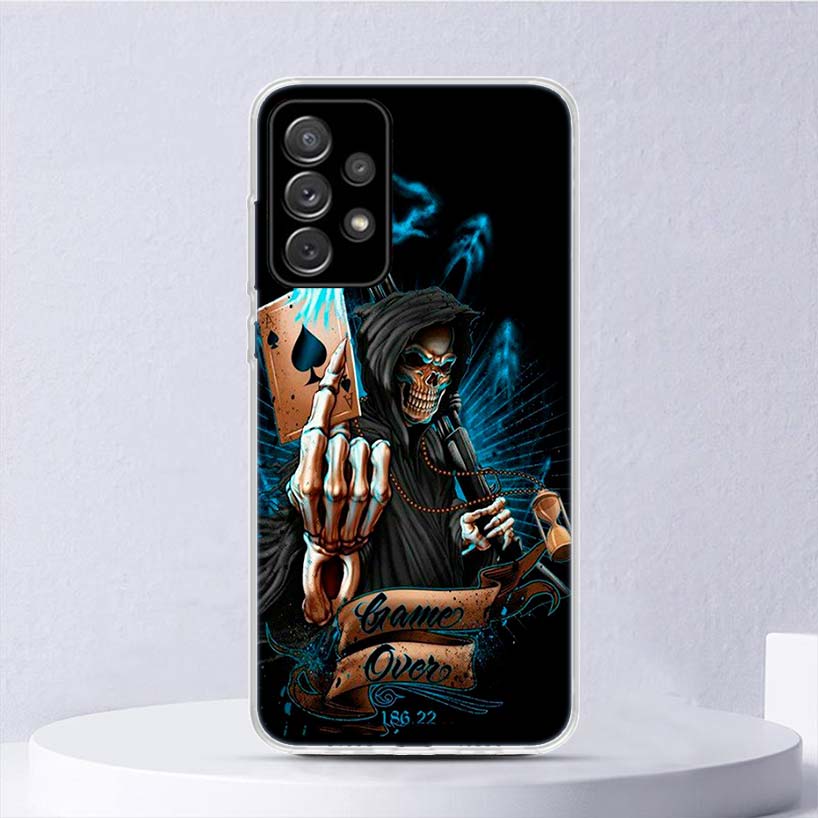 Grim Reaper Skull Skeleton Soft Case For Samsung Galaxy A52 A53 A32 A22 A12 5G Phone Cover A33 A23 A13 A72 A73 A02S A03S A42 Coq