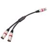 Audio Cable 3Pin XLR Female To Dual- XLR Male Y Splitter Nickel Plated Connectors With Metal Serviceable Ends 0.5M