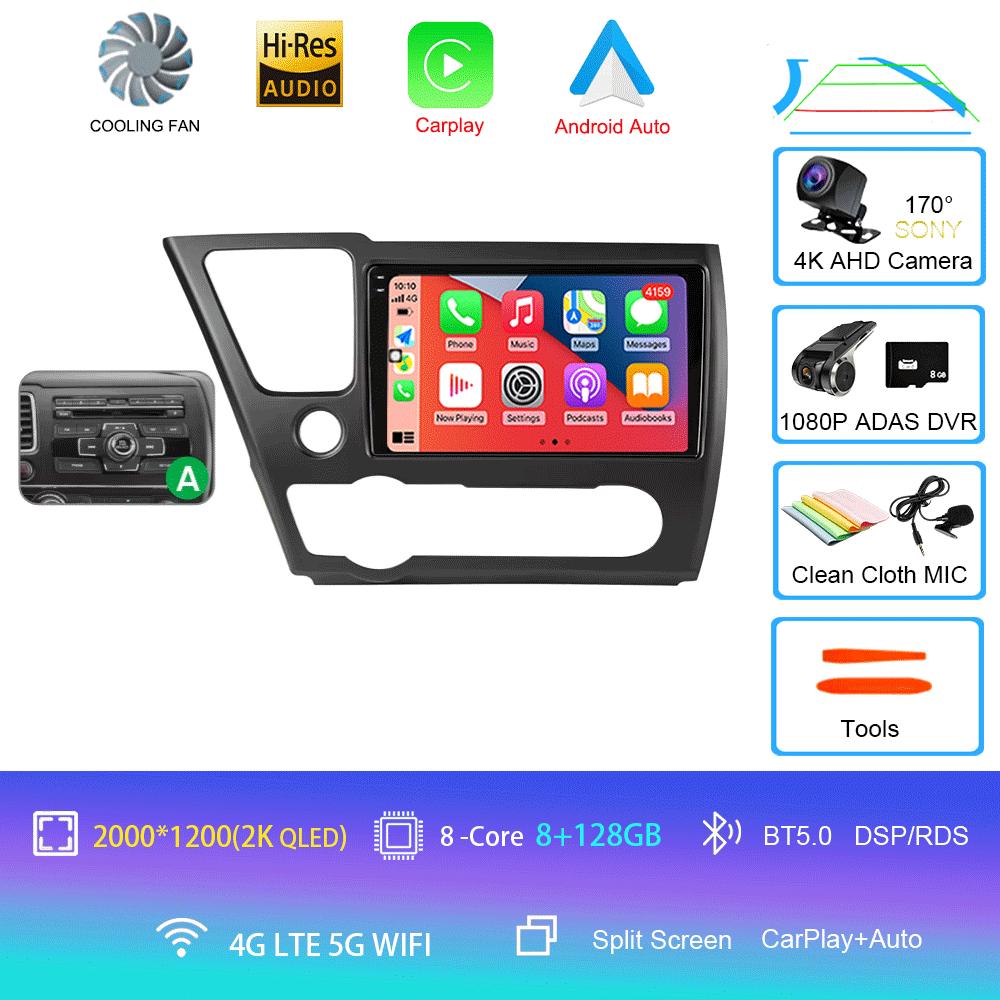 Car Radio Android 14 For Honda Civic 9 9th US Sender Coupe Multimedia Player Video Carplay DSP GPS No 2din DVD Head Unit