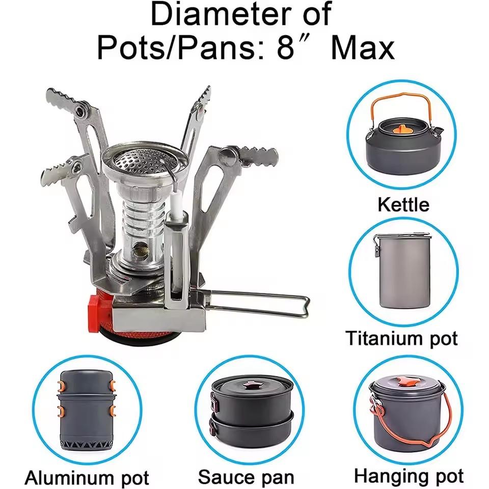 1PC Ultralight Portable Camping Stoves, Adjustable Valve Stove For Backpacking, Hiking, Mountaineering, Camping