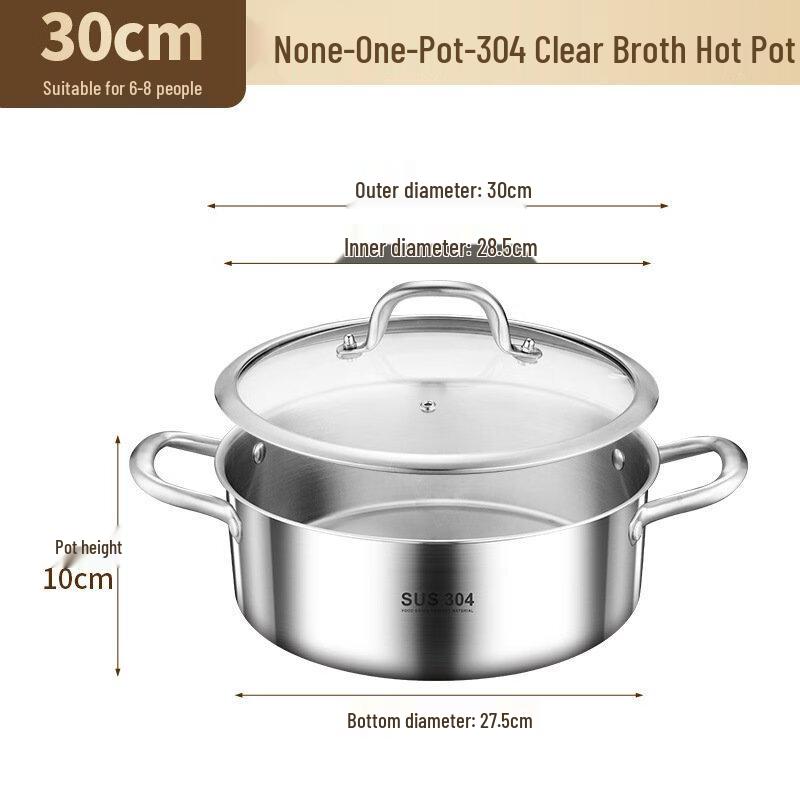 ZISIZ 304 Edelstahl Doppelgeschmacks-Hot Pot
