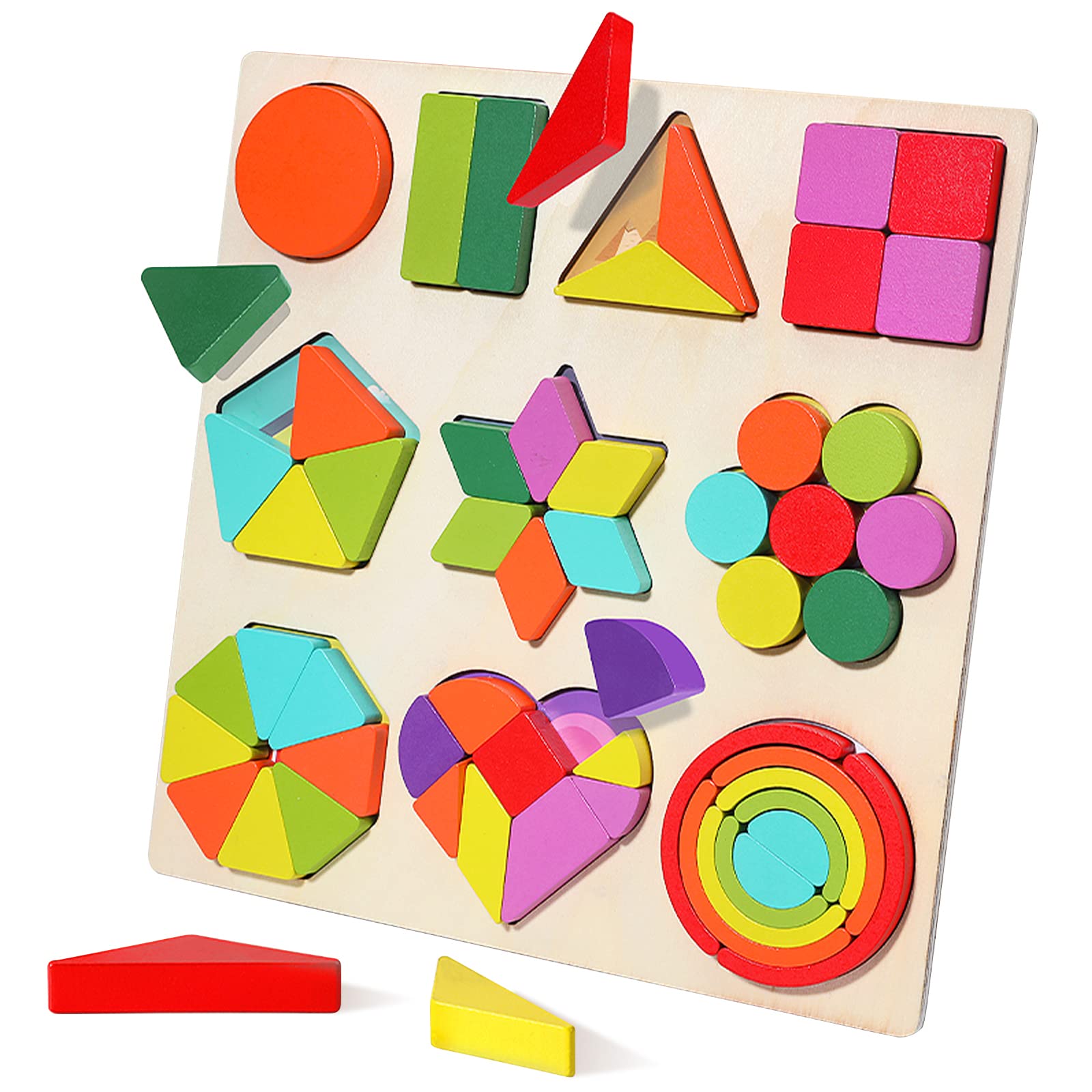 

CORPER TOYS Деревянный сортер по форме, Строительные плоские фигуры, Баланс, Рождественский подарок, Пазл, Пазл, Вкладыши, Блоки, Тип, Подбор, Складывание, Игра,