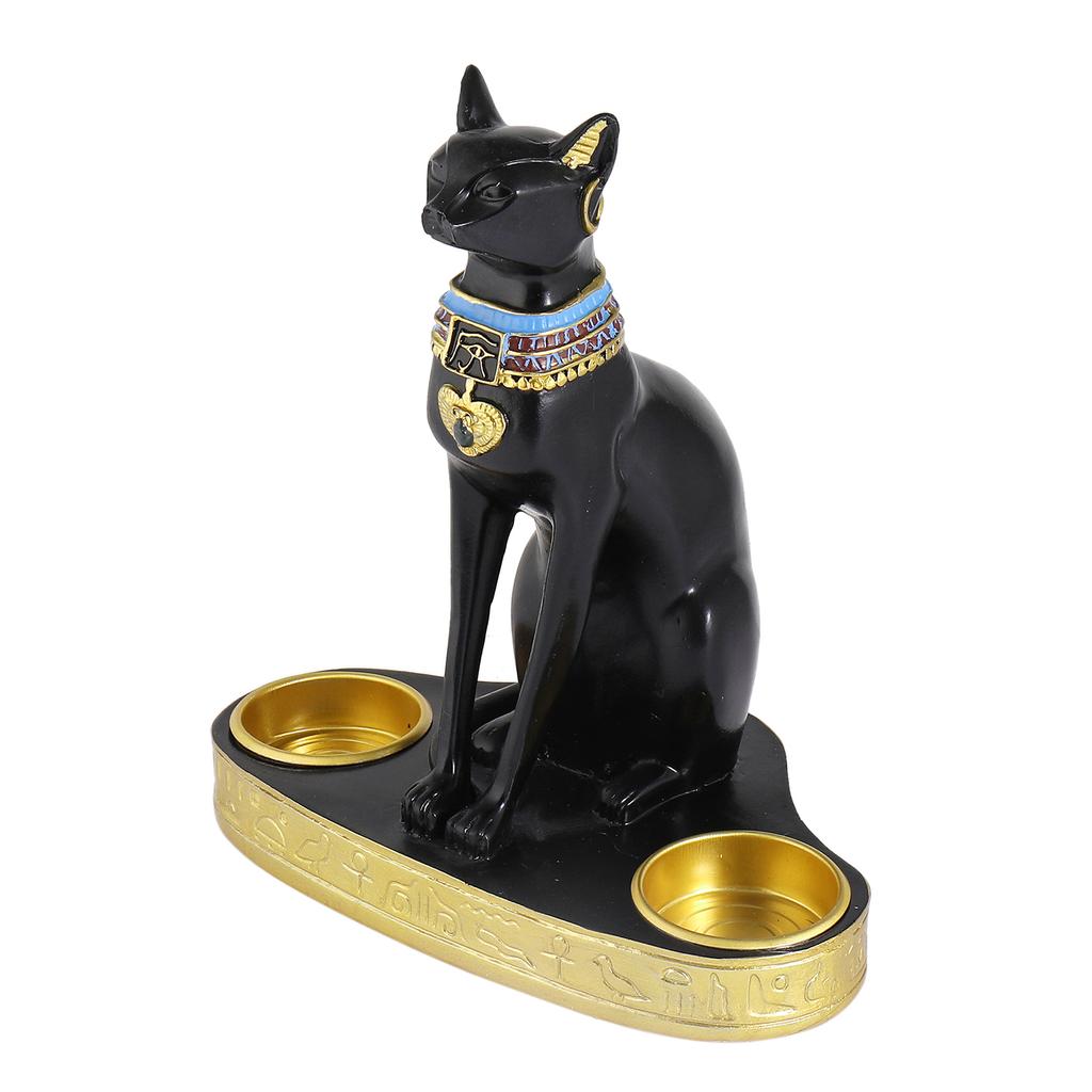 Figurina di Gatto in Resina con Statua di Gatto Vintage Portacandele Unico per L'Ufficio a Casa Figurina di Gatto in Resina con Statua di Gatto Vintage Portacandele Unico per L'Ufficio a Casa