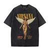 Tricou Unisex Retro Bumbac Spălat 2026 Nirvana Rock Band Album Utero Bărbați Femei Supradimensionat Y2K Tricou Uzat Casual Larg Streetwear