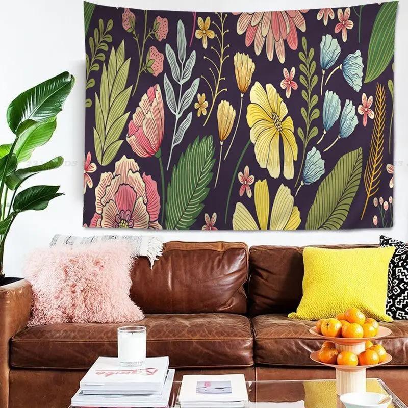 Office Living Room Tapestry Tropical Leaves Flower Wall Tapestry Home Wall Decoration Tapestry