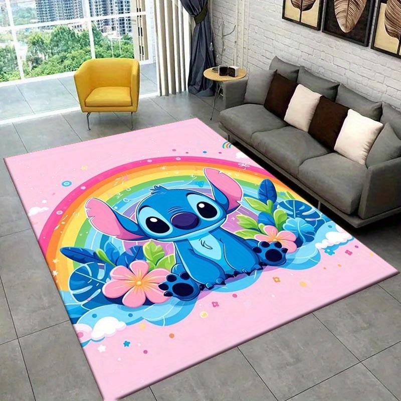 1pc Stitch Pattern Area Rug Soft Flannel Floor Mat for Living Room,Office,Bedroom and Carpet