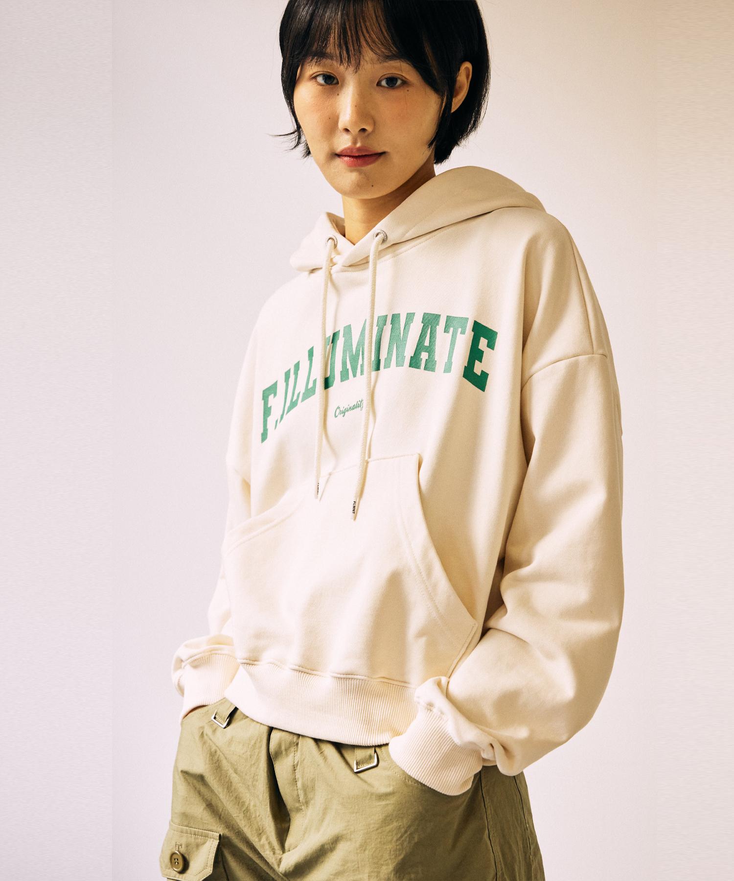 Illuminate (W) Arch Crop Hoodie-Cream Cream/Free