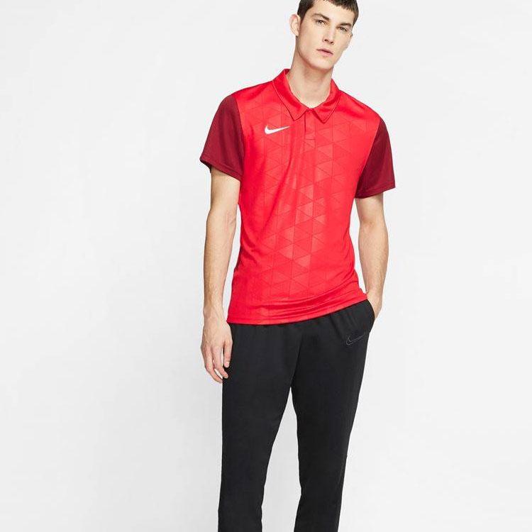 Nike Athletic Casual Soccer Short Sleeve Breathable Polo Shirt Men Tops Red BV6725-657