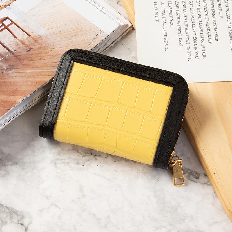 Card bag women's multi-card position solid color simple small fresh student anti-degaussing driver's license small credit card holder