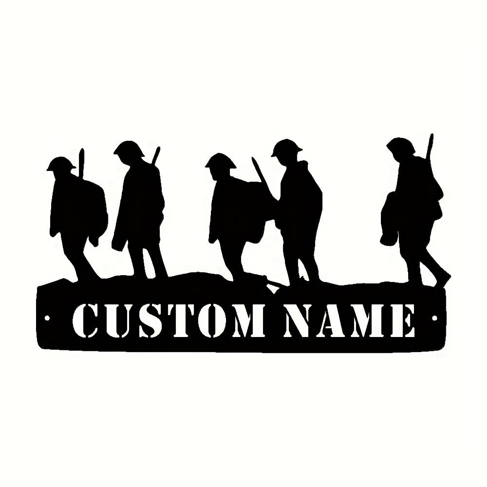 Unique Handmade Custom Soldier Silhouette Metal Wall Art Durable Laser Cut Iron Spray Paint Military Tribute Decor