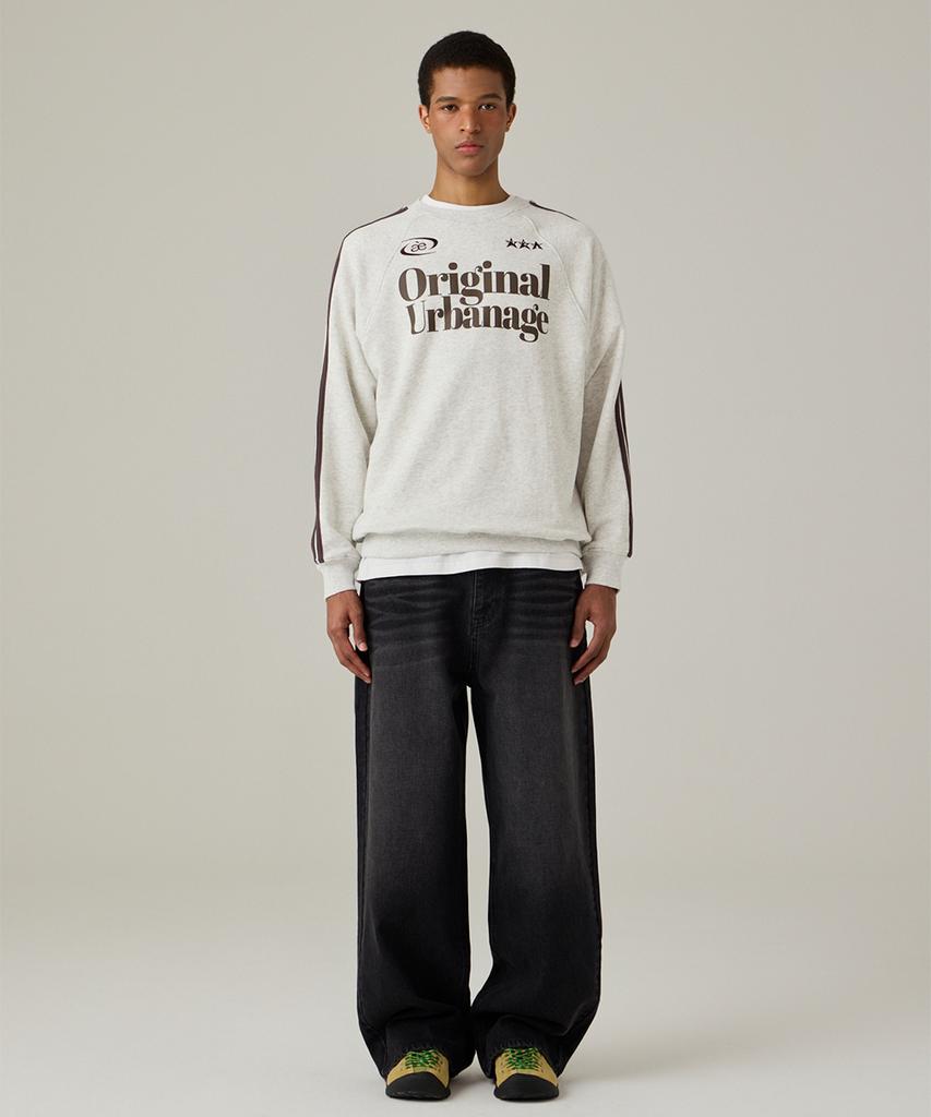 URBANAGE Standard Wash Wide Denim Pants Black