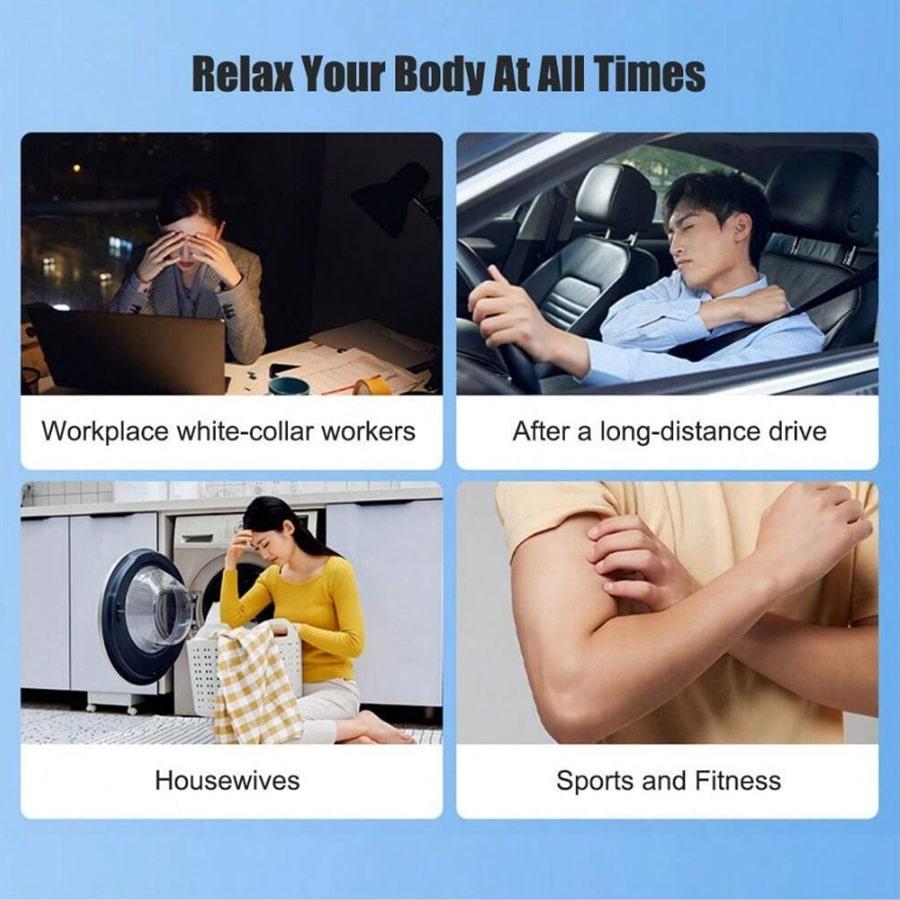 Ems & Tens Pulse Massager, Intelligent Meridian Detoxification, Neck Massager, Mini Electric Therapy Pads, ShoulderNeck Massager