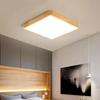 Modern Ultra-thin Remote Control Wood Ceiling Lamp Square Wood Acrylic Indoor Decor Lighting For Living Room Bedroom