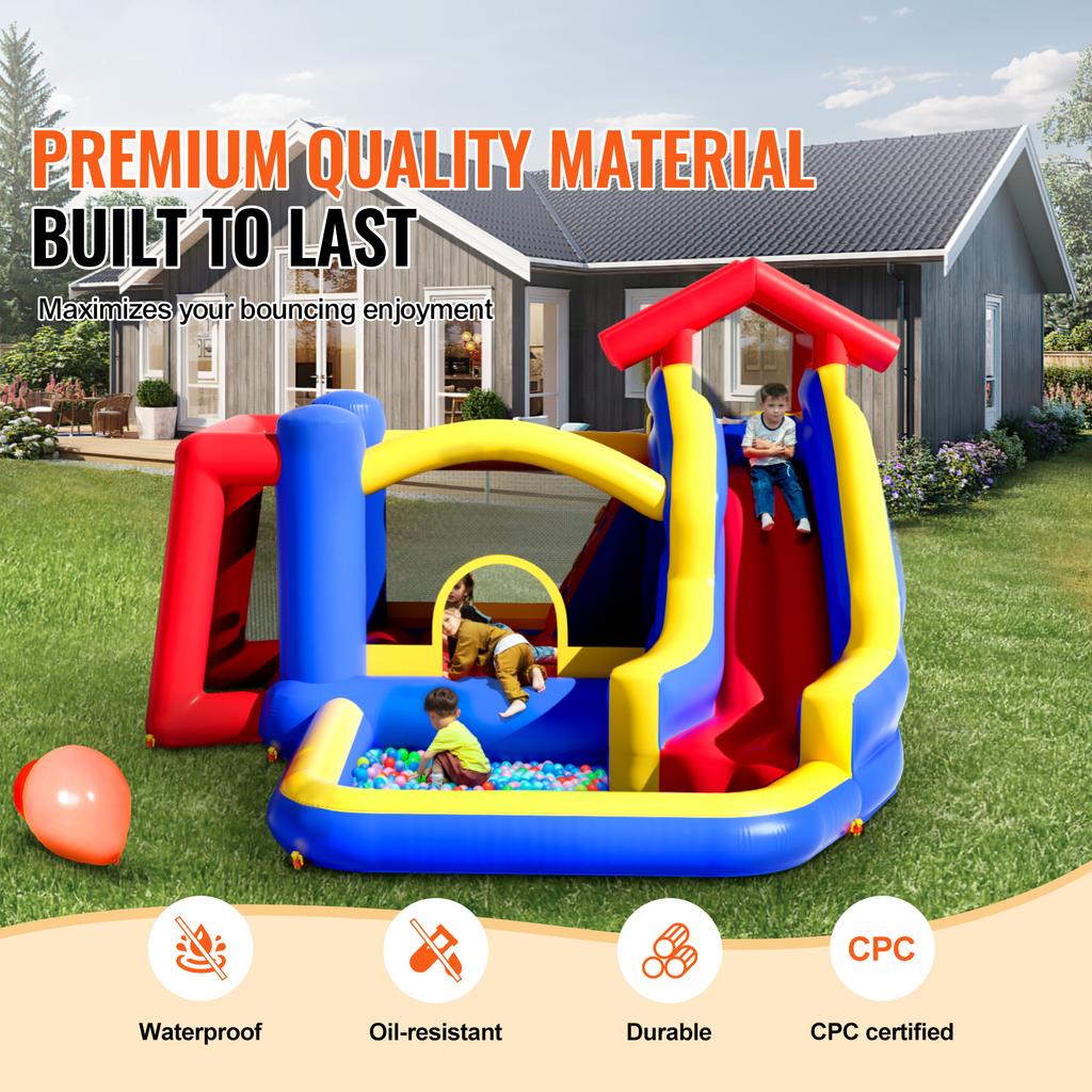 SucceBuy Inflatable Bounce House Outdoor High Quality Playhouse Trampoline Jumping Bouncer for Kid Ages 3–8 Years