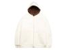 Supreme Faux Fur Lined Zip Up Hooded Sweatshirt Natural