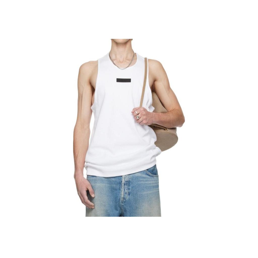 Fear of God Essentials Tank Top White Men Tops 125SU244233F