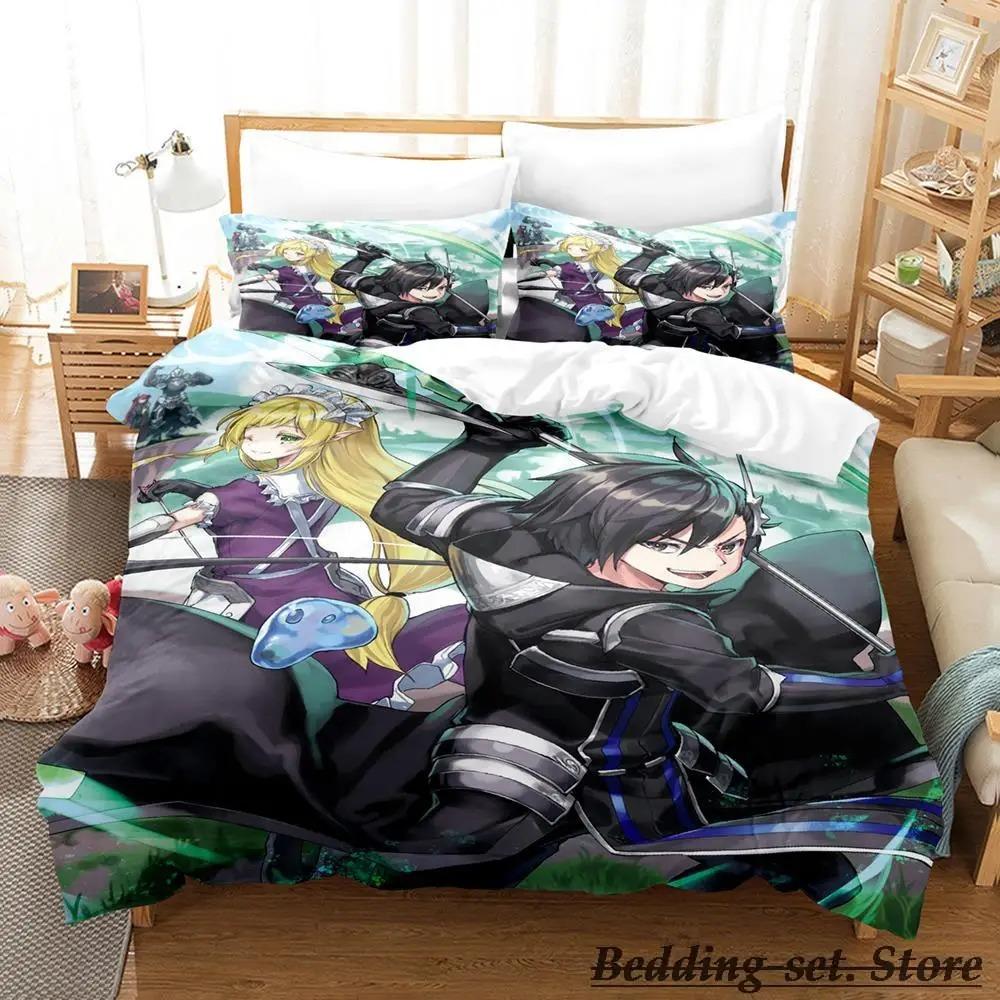 Black Summoner Anime Bedding Set Single Twin Full Queen King Size Duvet Cover Sets for Adult Kid Bedroom