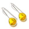 Natural Citrine Gemstone Handmade 925 Sterling Silver Jewelry Earring 1.26" ETC-14078