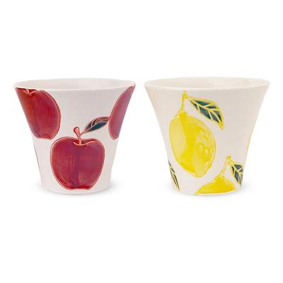 J-kitchens Studio Sho Fresh Art Shintan Cup, Pear (Apple/Lemon), Hasami Ware, Made In Japan