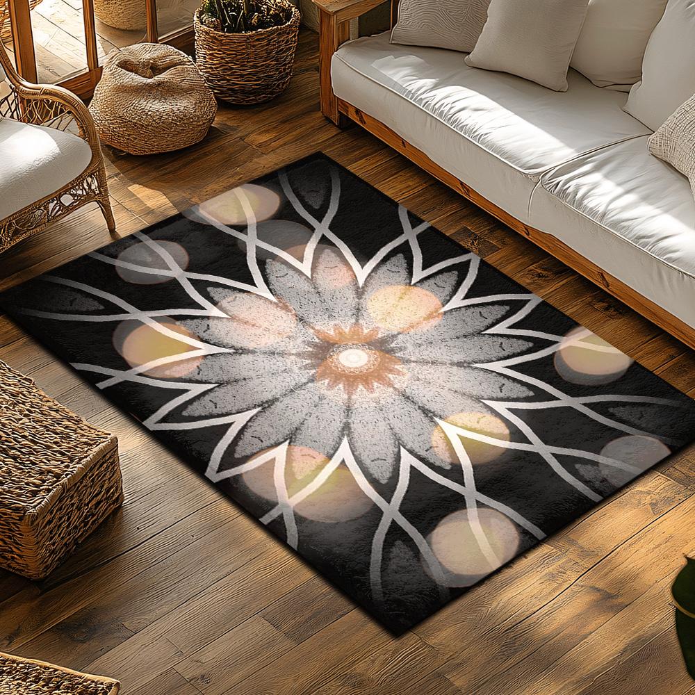 Bohemian Area Rug Abstract Geometric Carpet Modern Living Room Decor Non-Slip Floor Mat Washable Home Accent Stylish Entryway Ru