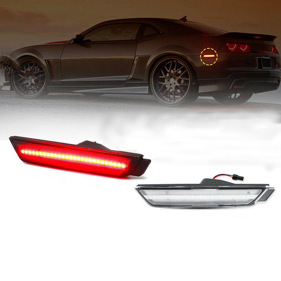 1Pair Car LED Side Marker Red-Light Rear Left Right For 2010-2015 Chevy Camaro