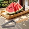 Watermelon Cutter Stainless Steel Fruit Slicer with Ergonomic Handle Quick Push Pull Melon Cutter Kitchen Gadget