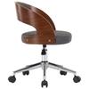 Swivel Dining Chair, Grey, Bentwood and Fabric