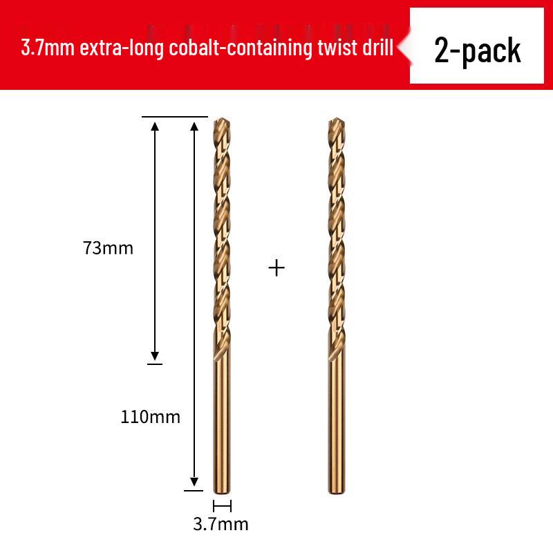 Cobalt Extra-Long High-Strength Alloy Twist Drill Bit for Stainless Steel and Woodworking