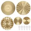 3/5 st Metalldekorationsskiva Rund Gyllene Väggdekoration Väggmonterad Rund Tallrik Hänge Avtagbar Dekorationsskiva för Heminredning