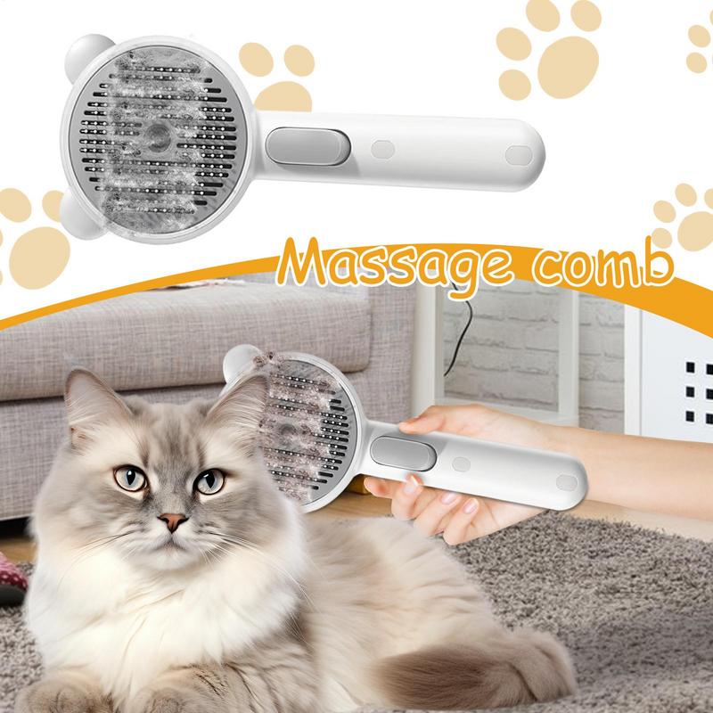 Cat Steamy Brush Grooming Comb Cat Hair Brush Built-in Spray Steamer Comfortable Pet Comb Hair Removal Tool For Removing Tangles