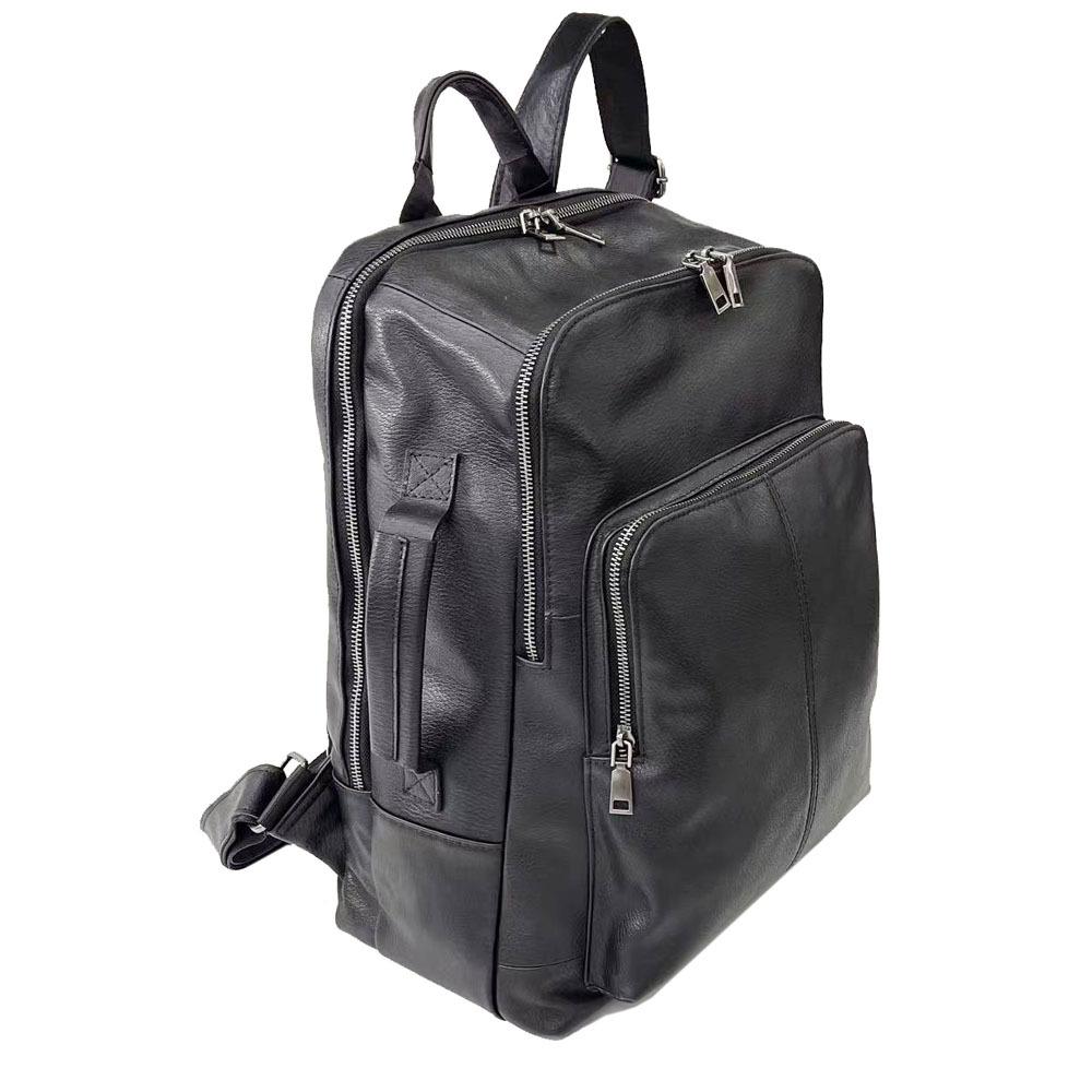 Plecak skórzany dla chłopców Plecak czarny 14-calowy biznesowy plecak na komputer Plecak podróżny ze skóry bydlęcej