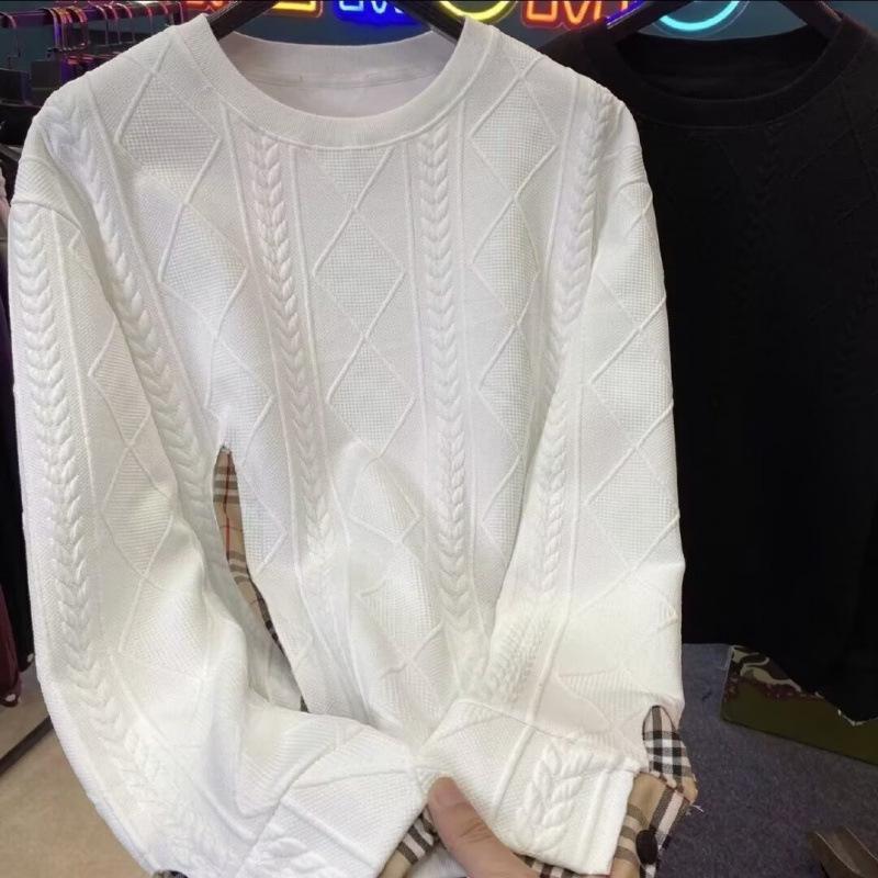 

Men s Korean Style Jacquard Hoodie - New Spring/Autumn Chic Design with Premium Feel. S білий
