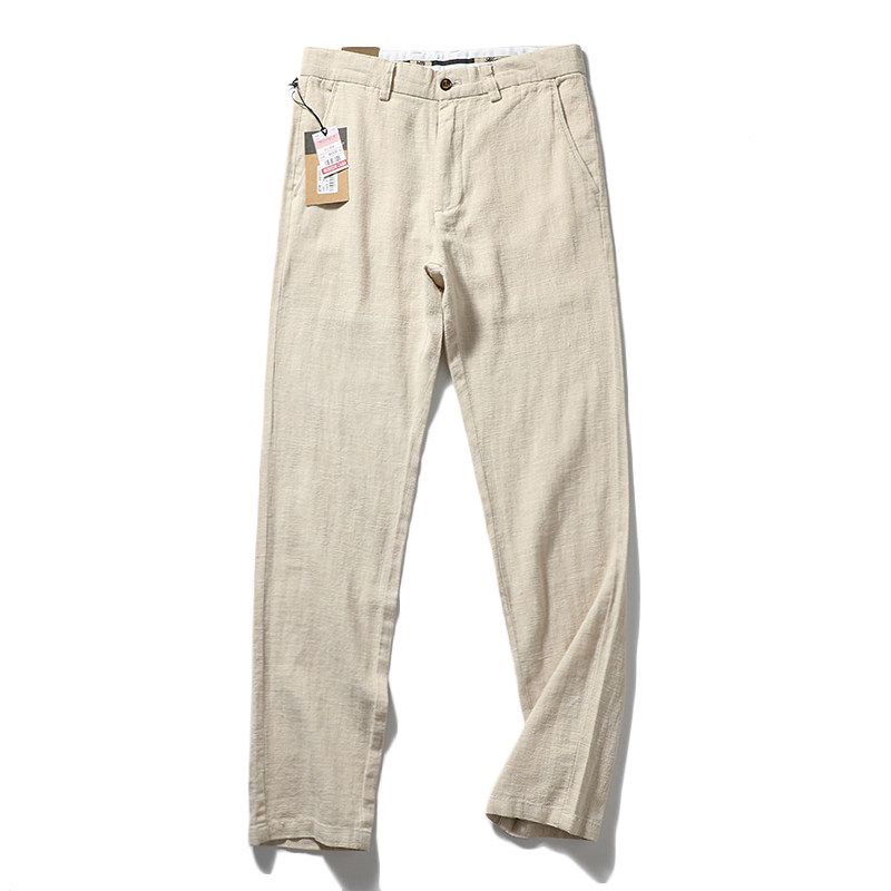 Linen Pants Men s Summer Thin Cotton Linen Pants Export Original Men s Clothing Pants Men Ramie Casual Pants Linen Men s Pants Khaki EUR31