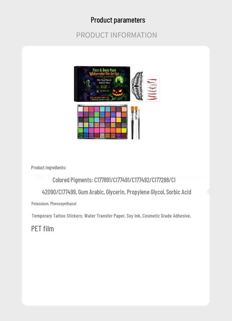 Multi-Color Halloween Face & Body Paint Set - Adult DIY Festival Makeup