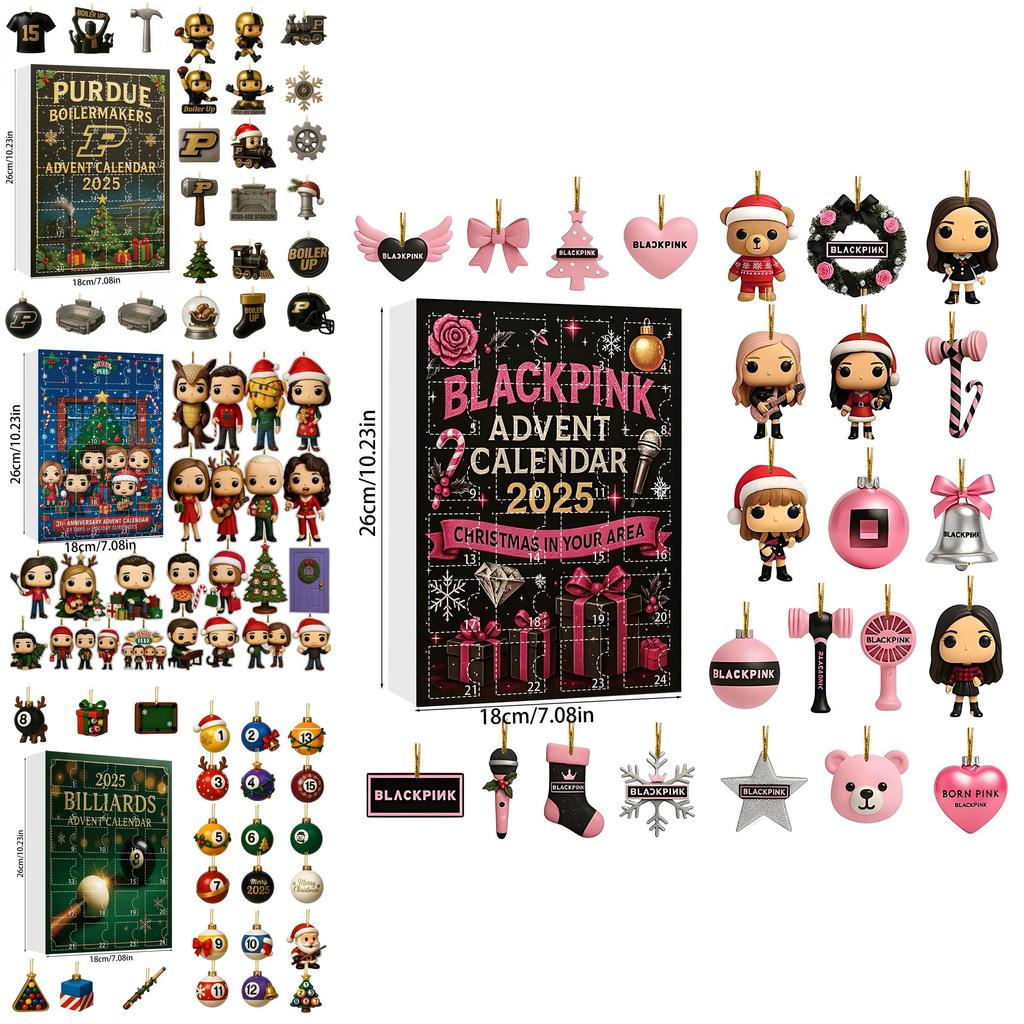 Stray Kids Weihnachts-Adventskalender mit 24 Acryl-Dekorationen zum Verschenken in der Weihnachtszeit