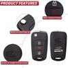 Flip Key Fob Shell Case Replacement Fits for Kia Soul 2011 2012 2013 2010 / Kia Rio / Kia Sportage 2012-2014 3 Button Car Keyless Entry Remote